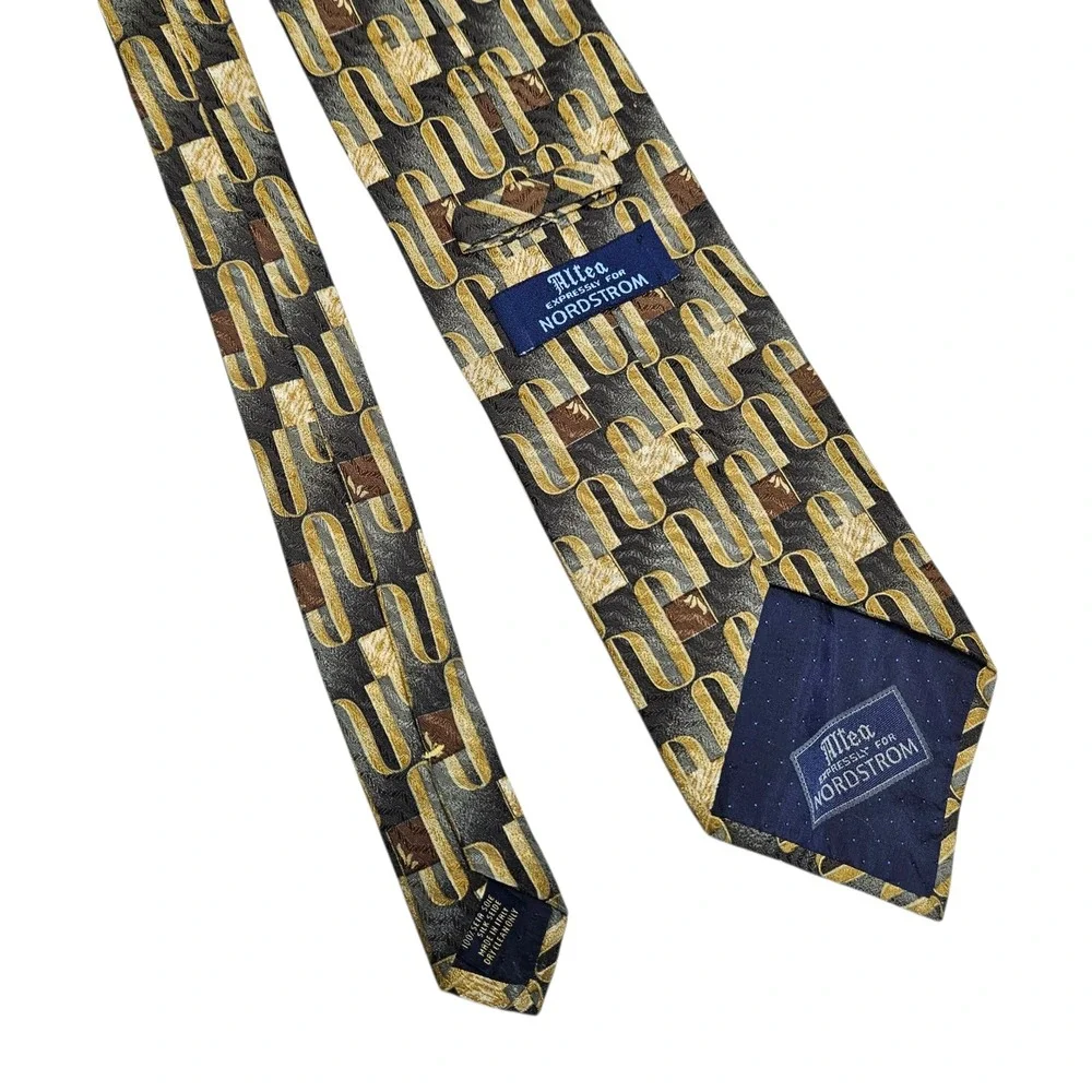 Altea Necktie Silk Geometric Patterned Dress Tie Made in‎ Italy